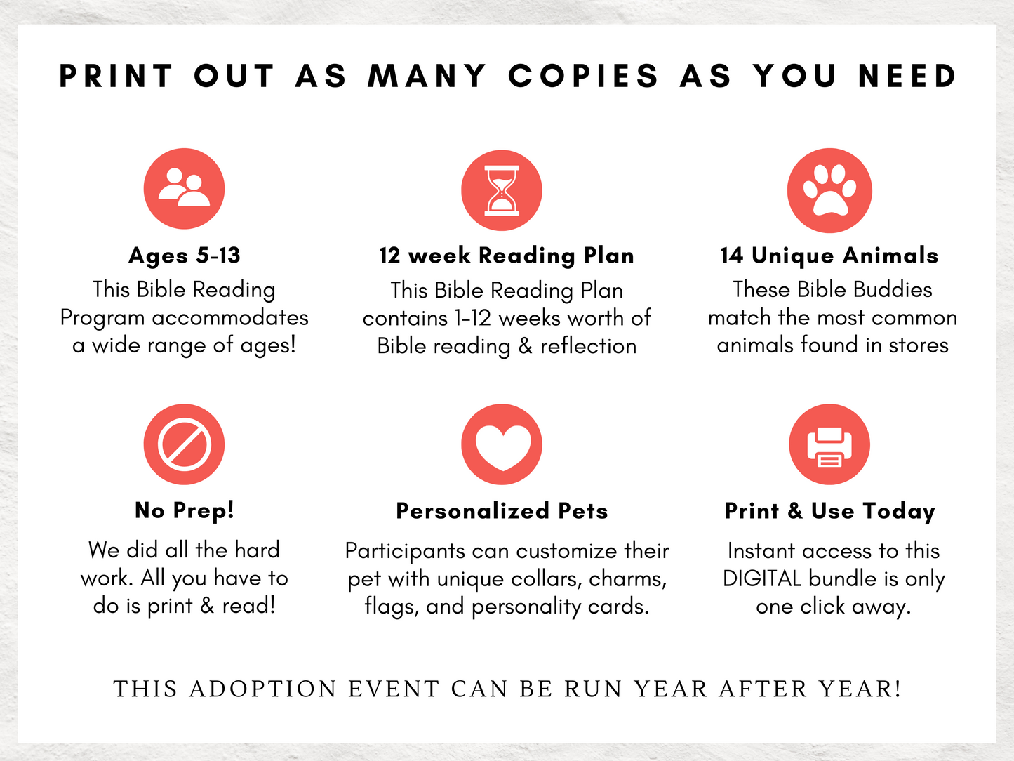 Bible Buddies Adoption Event Kit | Printable Kids Bible Reading Program | Christian Digital Download for Children's Church & Sunday School