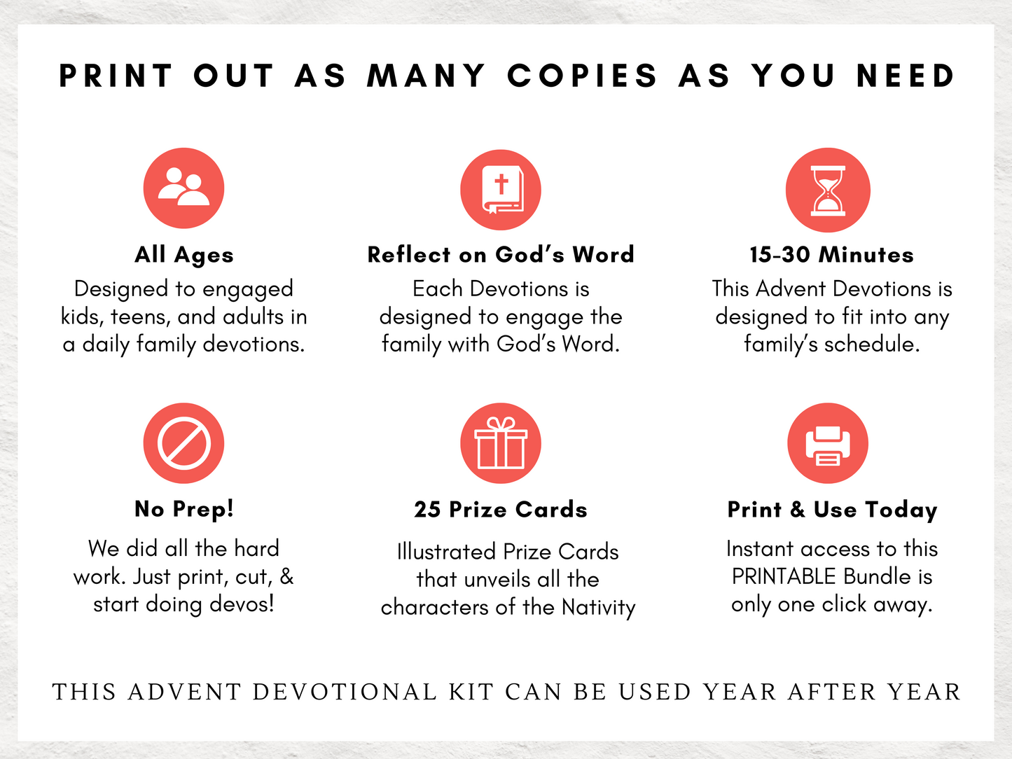 25-Day Christian Advent Devotional Kit | Family Christmas Countdown with Scavenger Hunt, Bible Trading Cards | Greeting Cards | Postcards
