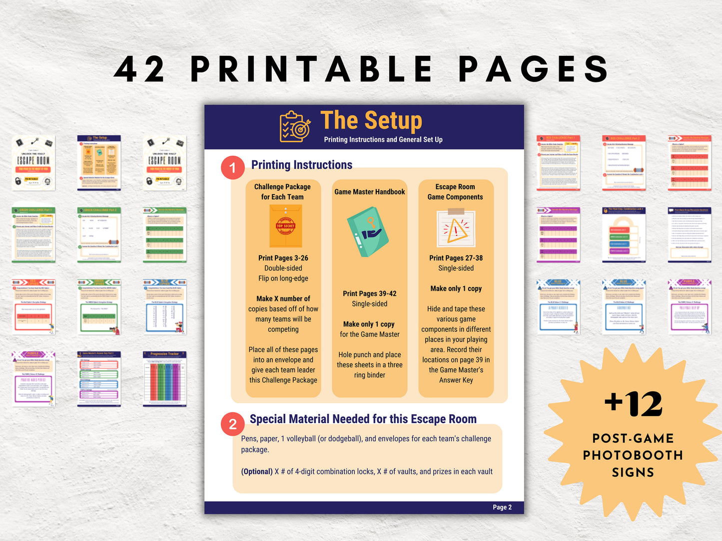 Bible Study Escape Room Game | Philippians 3-4 | Fun Escape Room Printable Kit for Teens & Adults | Youth Group Game | Unlock the Vault