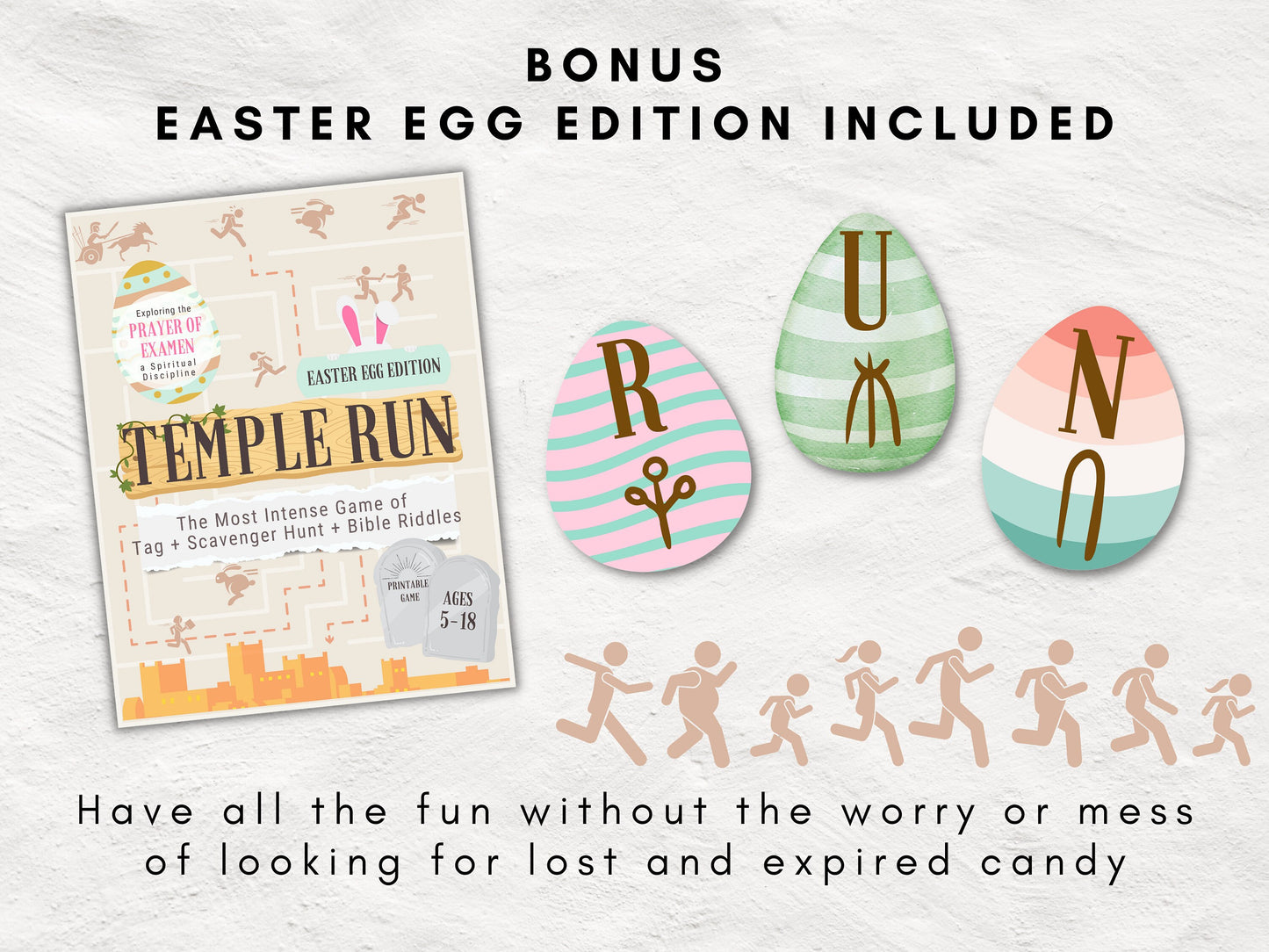 Temple Run | Scavenger Hunt Kit | Easter Egg Hunt | Children and Youth Ministry Game | Prayer of Examen Spiritual Discipline | Printable