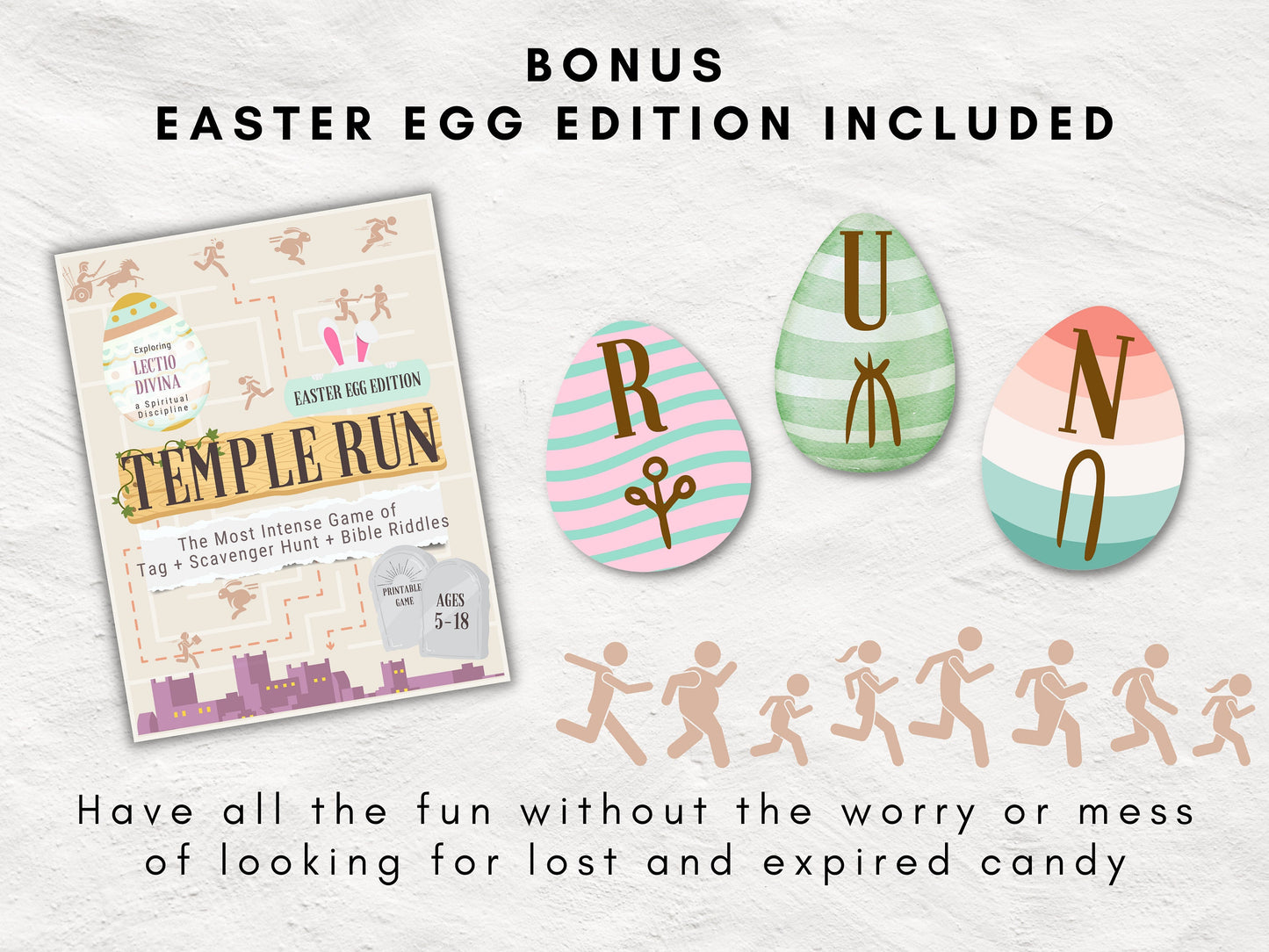 Temple Run | Scavenger Hunt Kit | Easter Egg Hunt | Children and Youth Ministry Game | Lectio Divina Spiritual Discipline | Printable