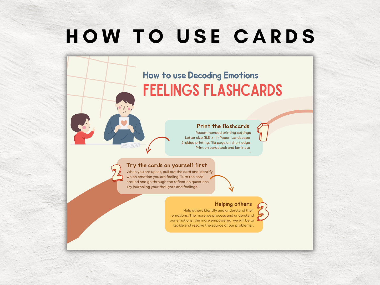 Printable Emotions Flash Cards | Learn the Feelings | Therapy Journal Cards| INSTANT DOWNLOAD | Printable PDF