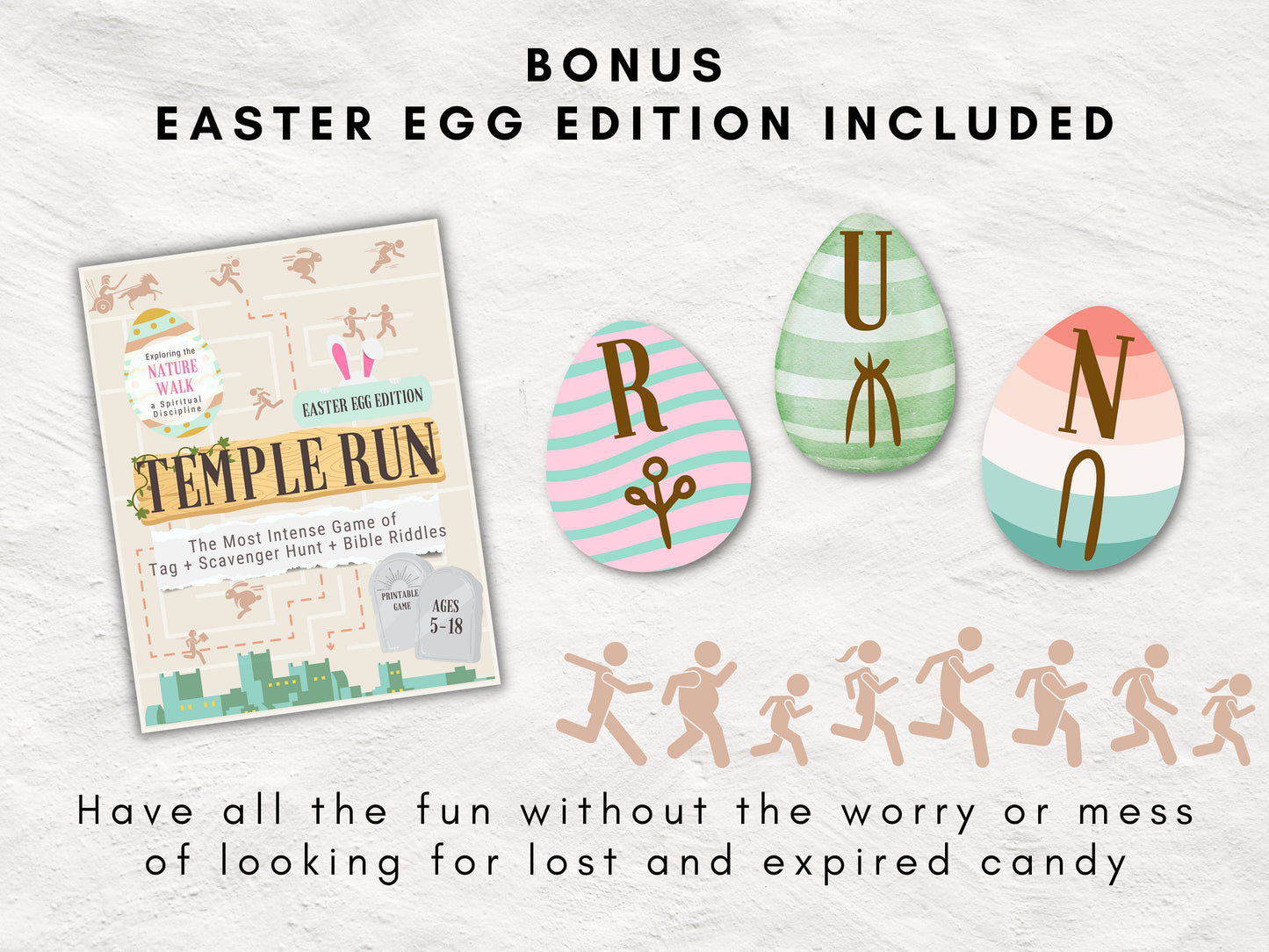 Temple Run | Scavenger Hunt Kit | Easter Egg Hunt | Children and Youth Ministry Game | Nature Walk Spiritual Discipline | Printable