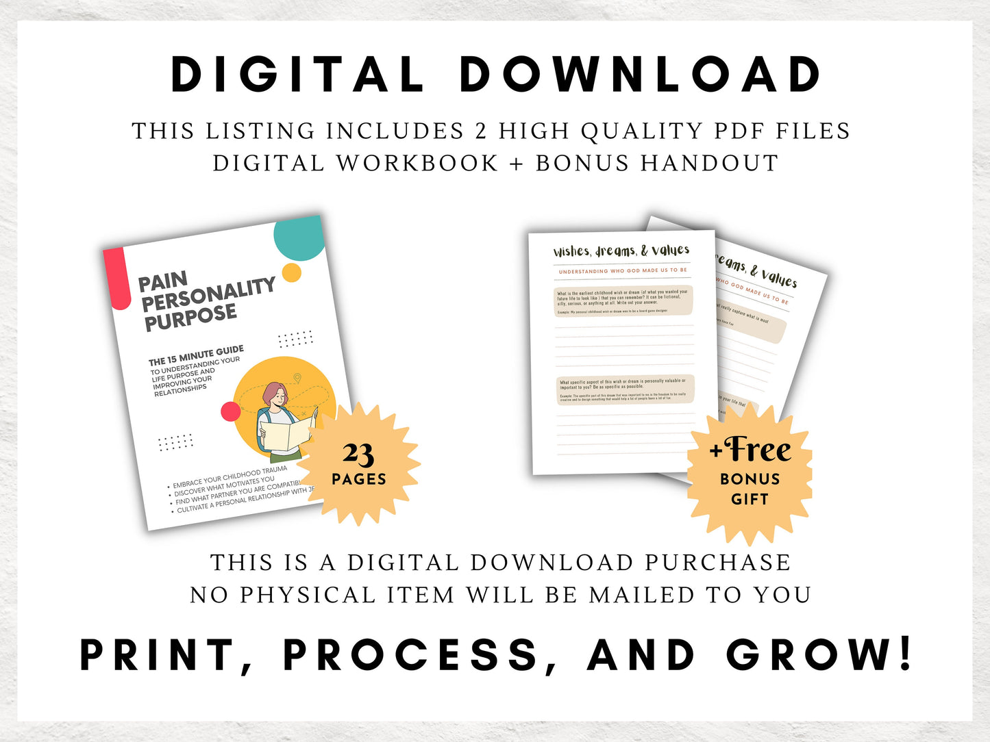 Life Purpose Workbook - Find Your Passion | Discover your Personality | Improve Your Relationships with God & Others | Printable PDF
