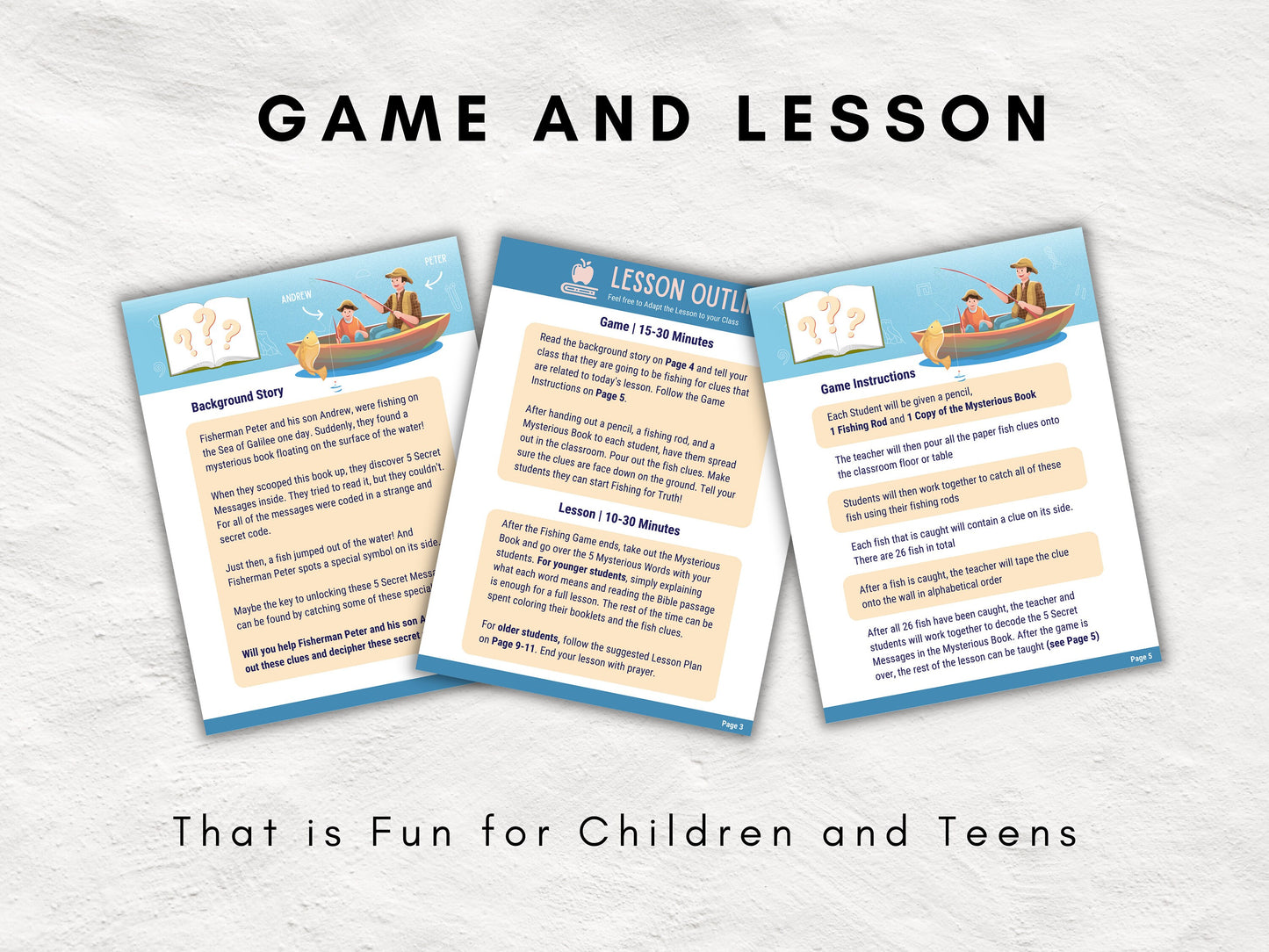 Fishing for Truth | Children and Youth Sunday School | 5 Steps of Salvation | Lesson and Game | Gospel Tract | Romans Road | Bible Lesson