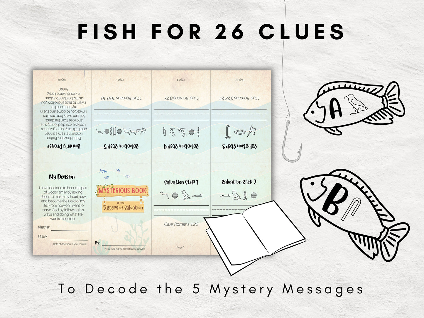 Fishing for Truth | Children and Youth Sunday School | 5 Steps of Salvation | Lesson and Game | Gospel Tract | Romans Road | Bible Lesson