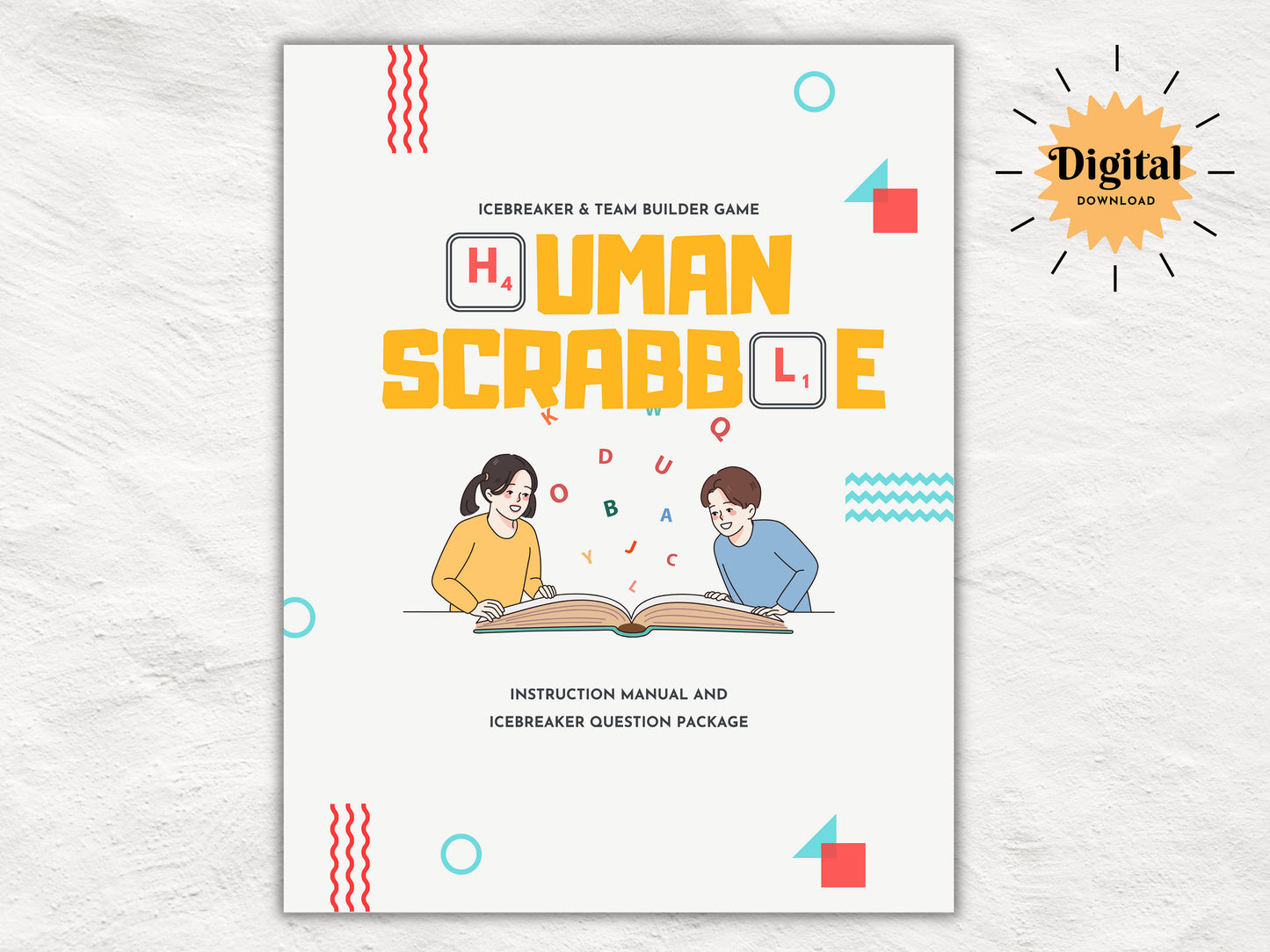 Human Scrabble Icebreaker & Teambuilder Game | Classroom | Youth Group | Church | Retreat | Teachers, Pastors and Coaches| Digital Download