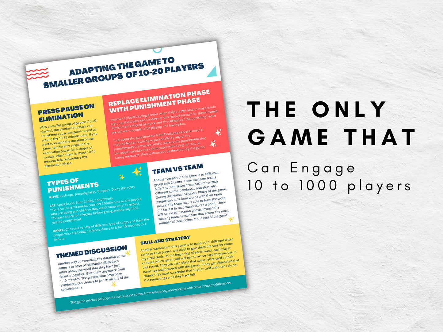 Human Scrabble Icebreaker & Teambuilder Game | Classroom | Youth Group | Church | Retreat | Teachers, Pastors and Coaches| Digital Download