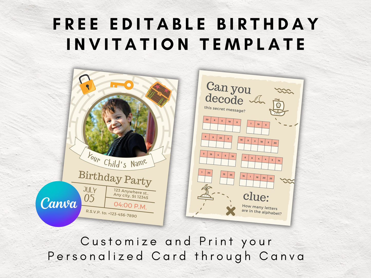 Epic Birthday Quest - DIY Printable Treasure Hunt Game for Kids | Secret Code and Puzzle Game | Children's Birthday Party Escape Room Kit