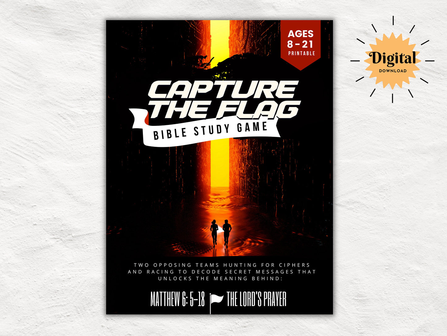 Capture the Flag Bible Study Game | Unlock the Lessons within the Lord's Prayer | Fun & Interactive Game for Christian Youth Fellowship