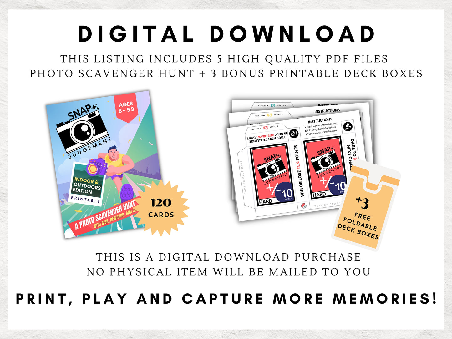 Snap Judgement - Epic Photo Scavenger Hunt | Ultimate Team Building Game for Children, Teens, and Adults | 120 Secret Code Based Challenges