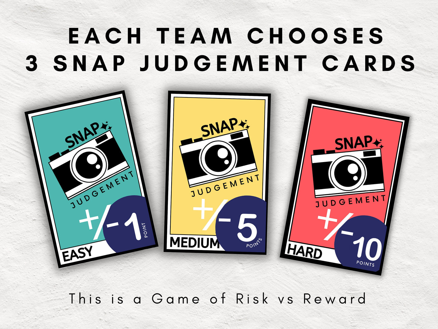 Snap Judgement - Epic Photo Scavenger Hunt | Ultimate Team Building Game for Children, Teens, and Adults | 120 Secret Code Based Challenges
