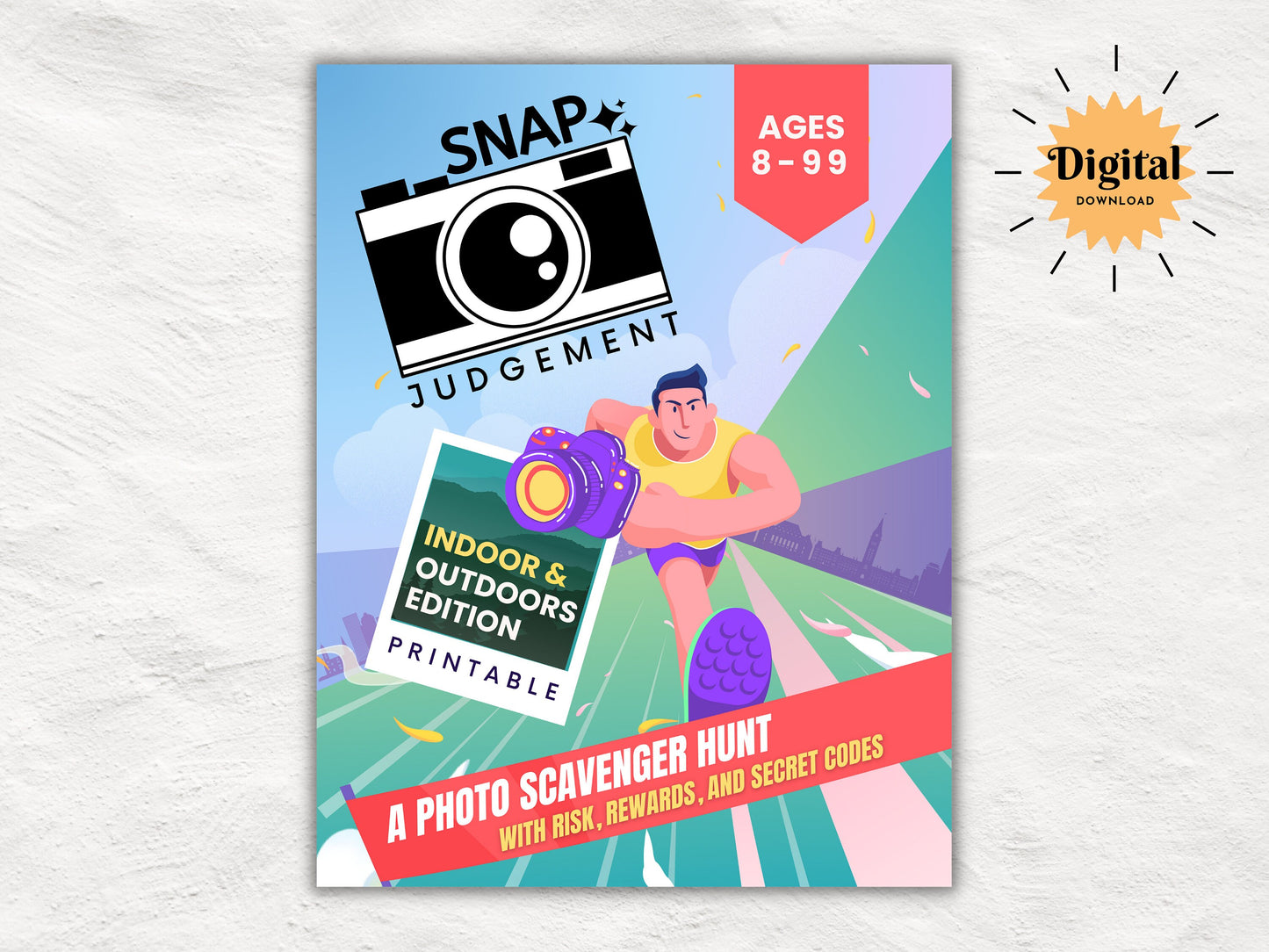 Snap Judgement - Epic Photo Scavenger Hunt | Ultimate Team Building Game for Children, Teens, and Adults | 120 Secret Code Based Challenges