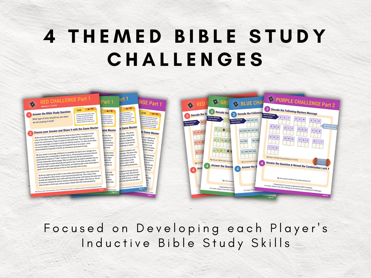 KJV | Unlocking the Lord's Prayer | Bible Study Escape Room Kit for Teens & Adults | Matthew 6 | Inductive Bible Study Game for Youth Group