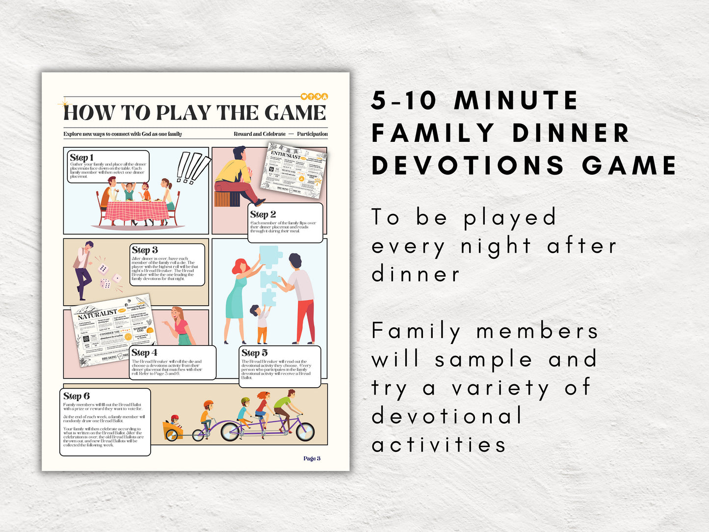Family Dinner Devotions Game | Explore 9 Unique Worship Styles | Christian Worship and Devotional Game | Family Altar | Printable Game