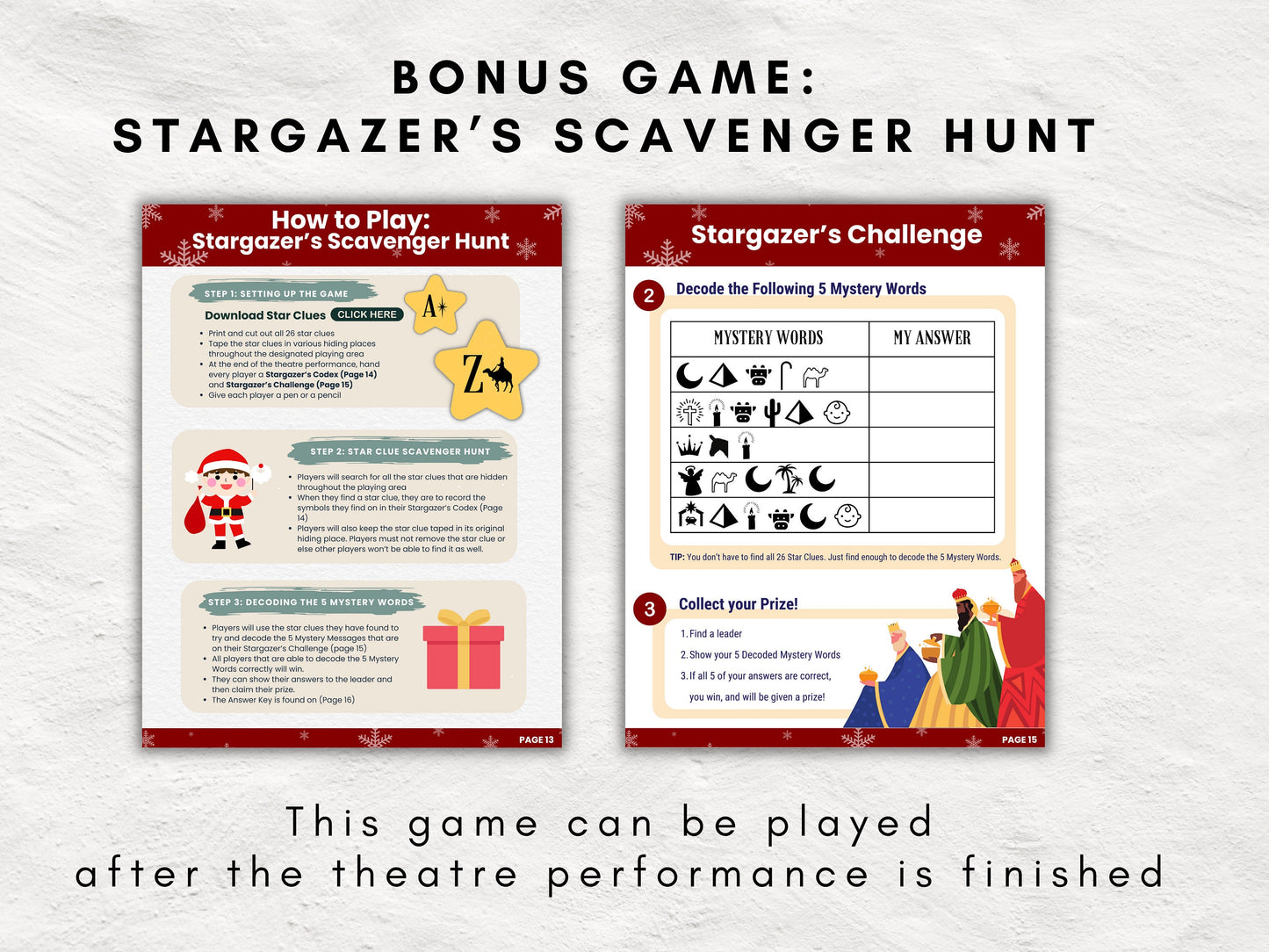 Christmas Nativity Play All-in-One Kit for Children and Teens | Editable Theatre Program | Prop Kit | Editable Script | Message | Game