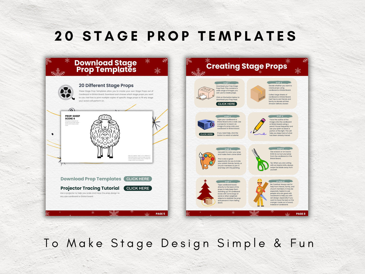 Christmas Nativity Play All-in-One Kit for Children and Teens | Editable Theatre Program | Prop Kit | Editable Script | Message | Game