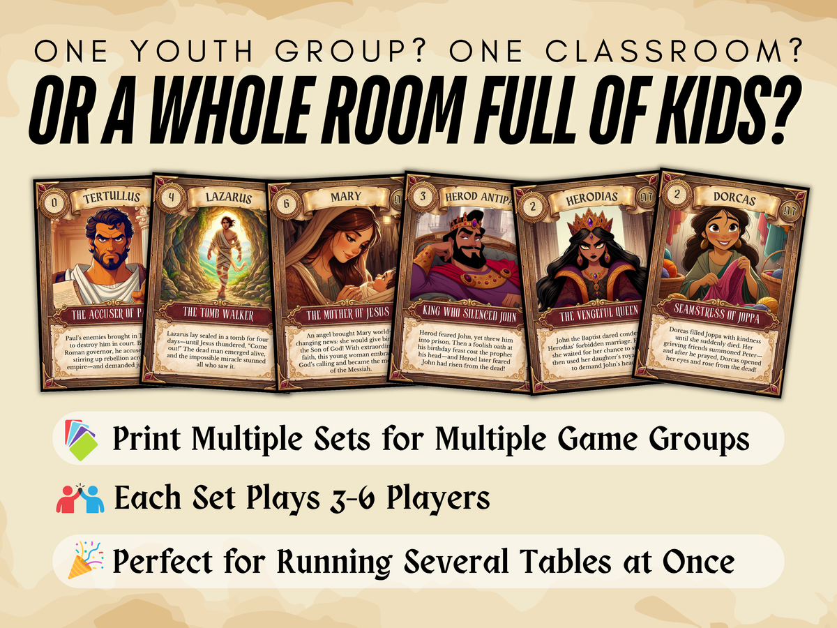 Rally 7 New Testament Bible Card Game | Printable Christian Game for Kids & Teens | Sunday School, Youth Group, Homeschool, Bible Study