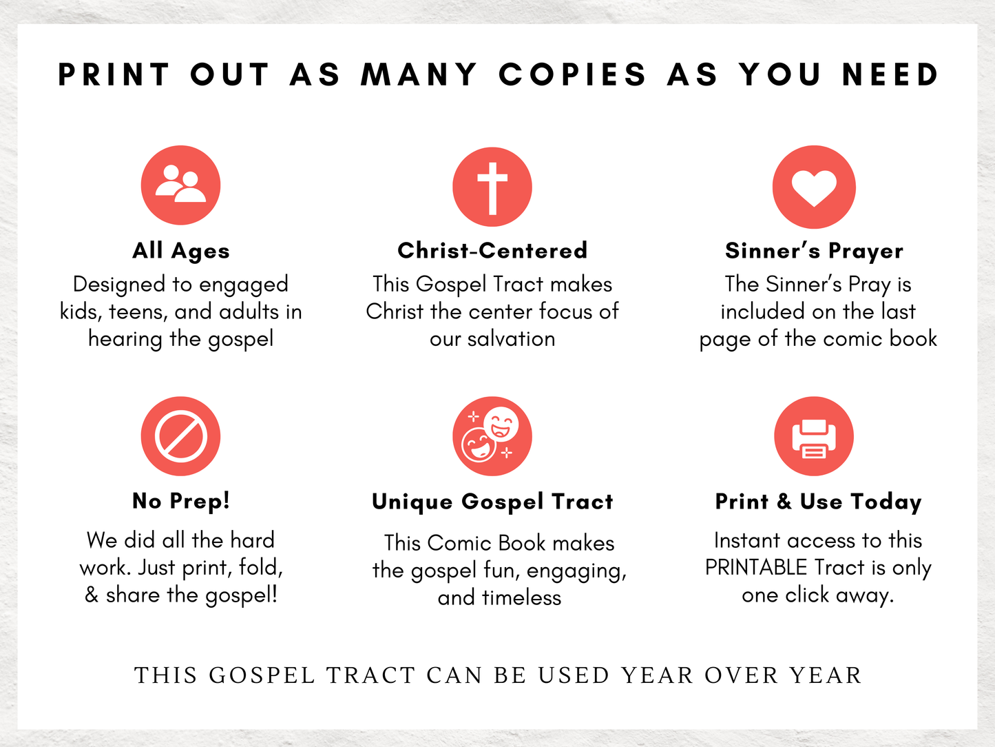 Comic Book Gospel Tract |  12 Page Graphic Novel to Share Jesus' Good News | Printable Evangelism Tool | Sinner's Prayer Included