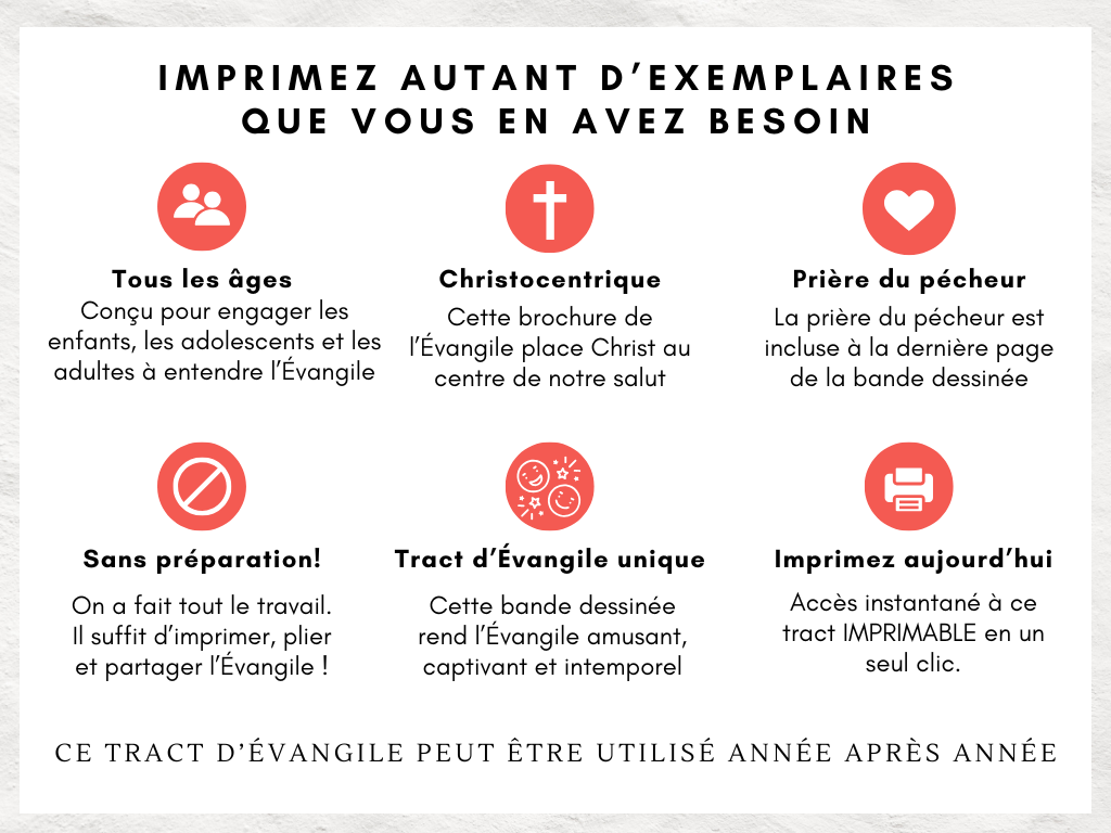 Bande dessinée chrétienne imprimable — tract de l’Évangile pour enfants et ados | Plan du salut | Format lettre + livret | Heart and Hyssop