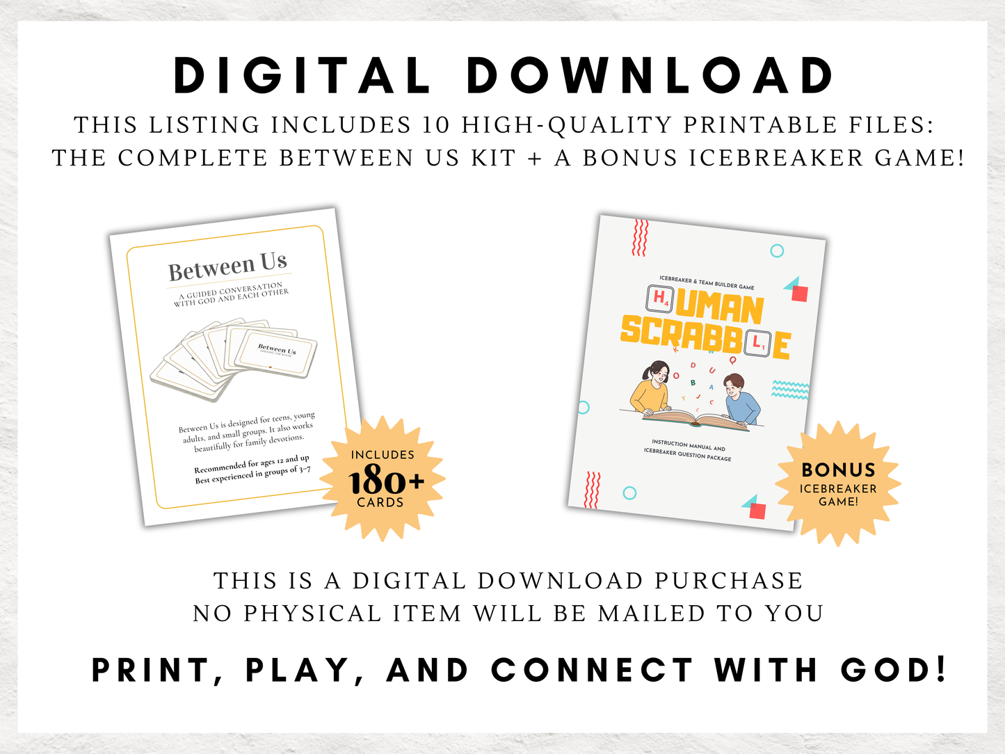 Discipleship Conversation Cards • Printable Bible Study Tool • Family Devotions • Small Group Faith Resource • Youth Ministry • Downloadable