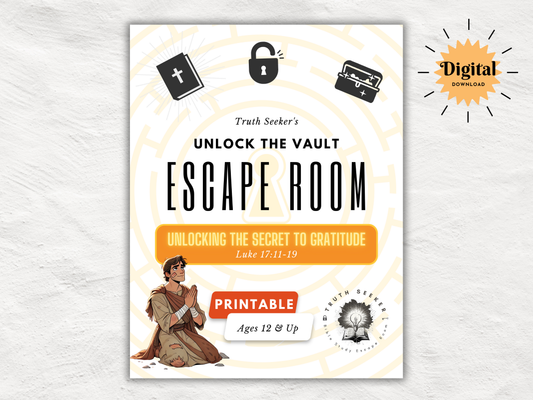Luke 17: Thankfulness Bible Study Escape Room (ESV & KJV) | Youth Group Game | Printable Church Activity | Christian Family Fellowship Game