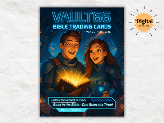 Vault66 Bible Trading Cards & Posters Bundle | 66 Book Set | Bible Overview Printables + Games | Kids + Teen Christian Classroom Resource