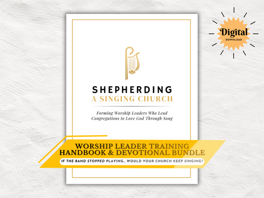 Worship Leader Training Handbook (64 Pages) + 52 Week Devotional | Worship Pastor Resource | Church Worship Ministry Worship Training Guide