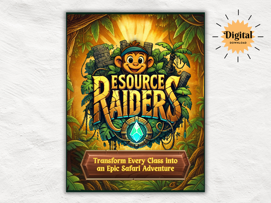 RESOURCE RAIDERS: Classroom Safari Adventure | Christian Printable Game for Kids & Teens | Sunday School Classroom Engagement Boosting Game