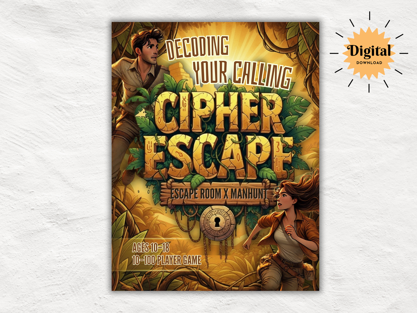 Cipher Escape | Christian Escape Room Game for Teens | Youth Group, Retreat, Lock-In, Purpose Activity, Digital Download