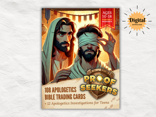 Christian Apologetics Curriculum for Teens | 108 Bible Evidence Trading Cards Game | Youth Group Lessons | Homeschool | Christian Printable