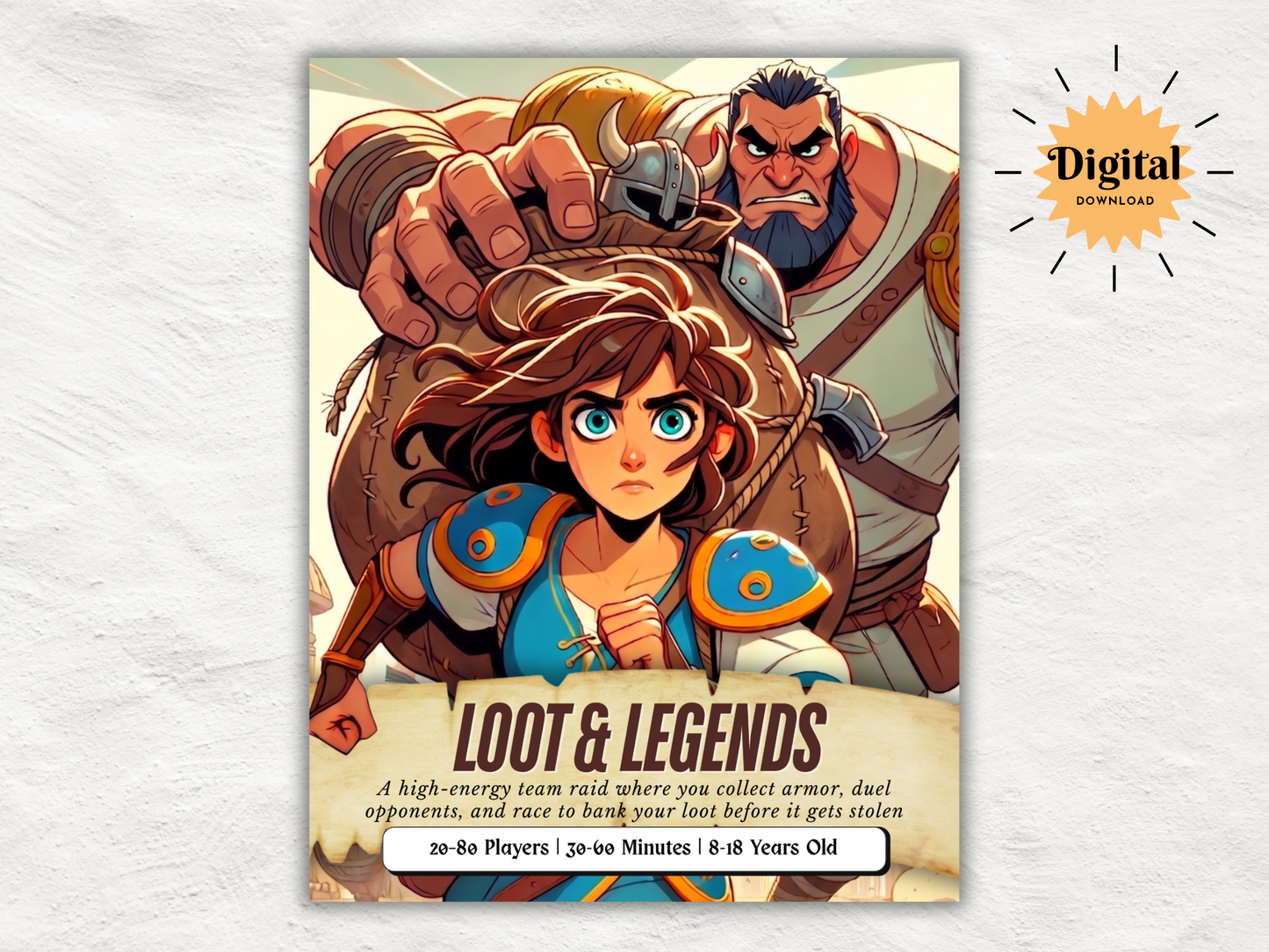 Loot and Legends Christian Youth Group Game | Armor of God Printable Game | VBS Large Group Activity | Church Camp Team Game for Kids and Teens