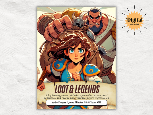 Loot and Legends Christian Youth Group Game | Armor of God Printable Game | VBS Large Group Activity | Church Camp Team Game for Kids and Teens