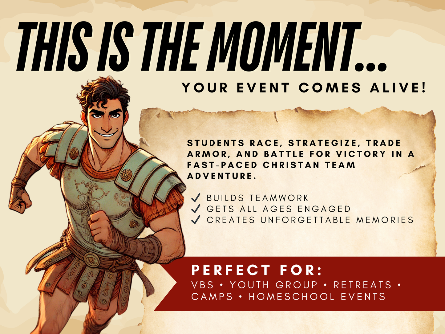Loot and Legends Christian Youth Group Game | Armor of God Printable Game | VBS Large Group Activity | Church Camp Team Game for Kids and Teens