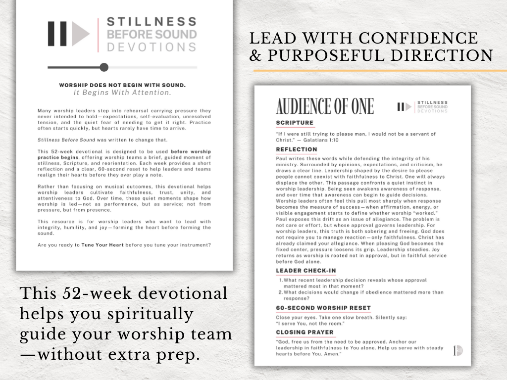 52-Week Worship Devotionals for Worship Leaders | No-Prep Team Devos | Spiritual Formation | Worship Ministry Digital Download