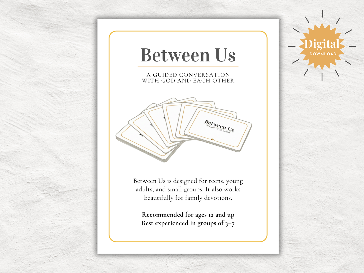 Discipleship Conversation Cards • Printable Bible Study Tool • Family Devotions • Small Group Faith Resource • Youth Ministry • Downloadable