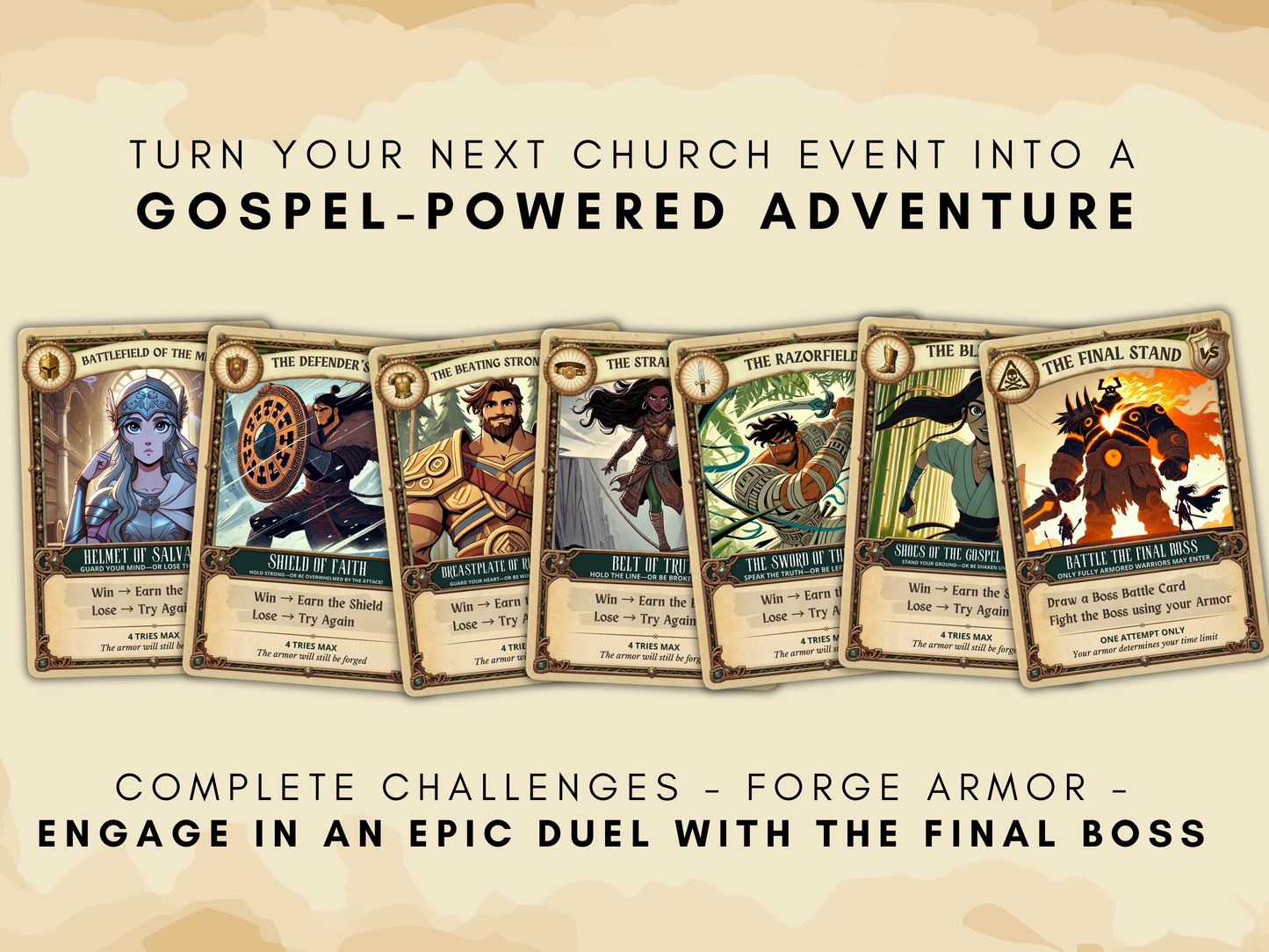Armor of God Game for Kids Church | Christian Youth Group Game | VBS Activity | Bible Lesson Game | Trunk or Treat Alternative Church Event