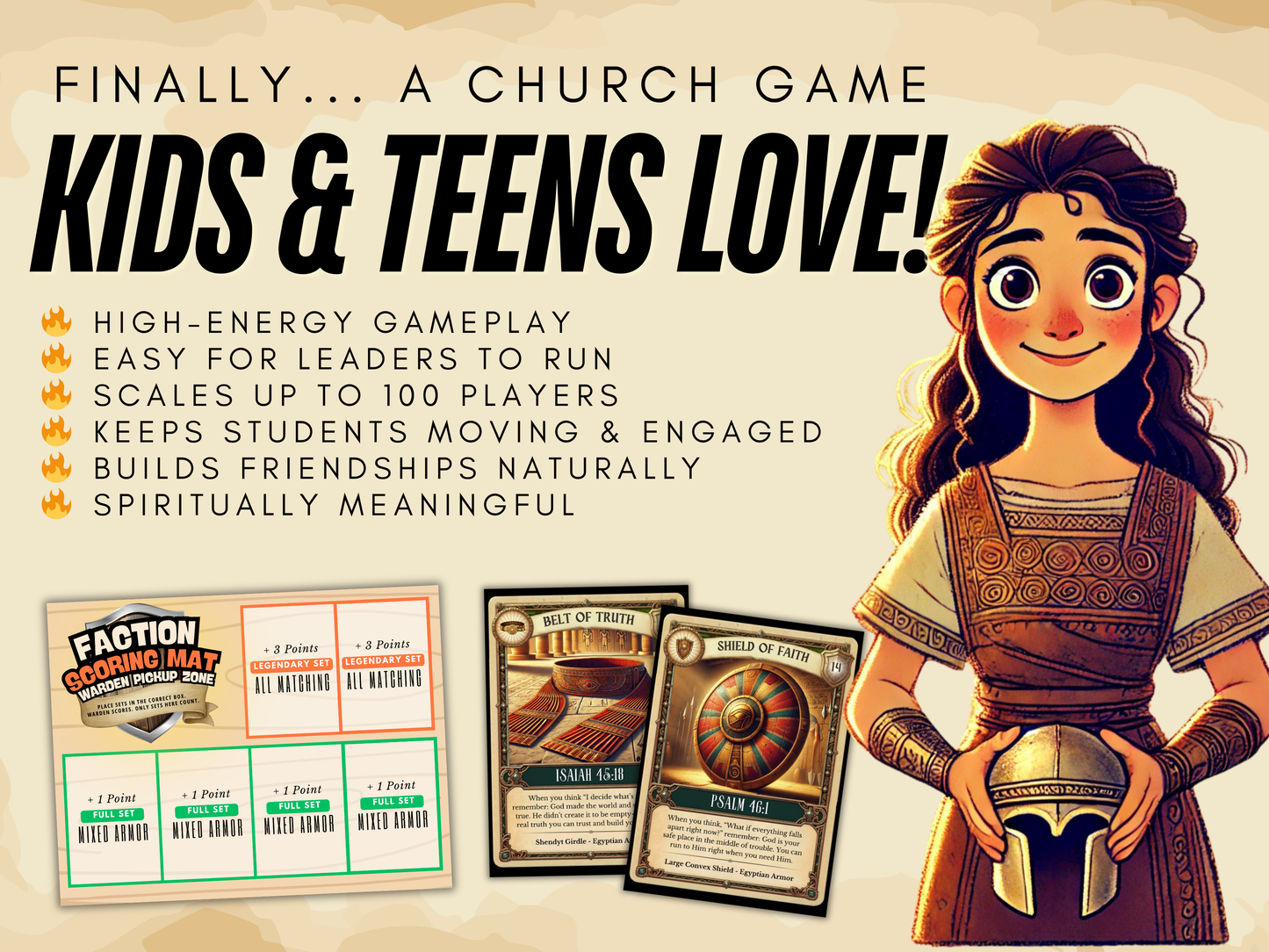 Loot and Legends Christian Youth Group Game | Armor of God Printable Game | VBS Large Group Activity | Church Camp Team Game for Kids and Teens