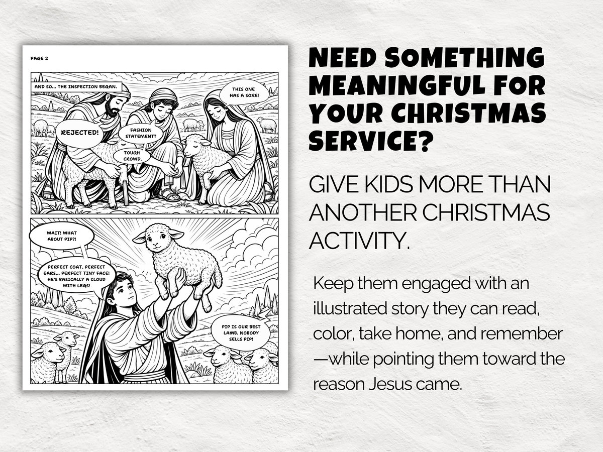 Looking for the Perfect Lamb — Christmas Comic & Coloring Book Bundle