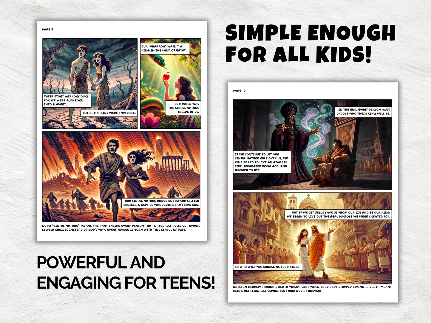 Printable Christian Comic Book Gospel Tract for Kids & Teens | Salvation Plan | Letter + Booklet Format | Heart and Hyssop