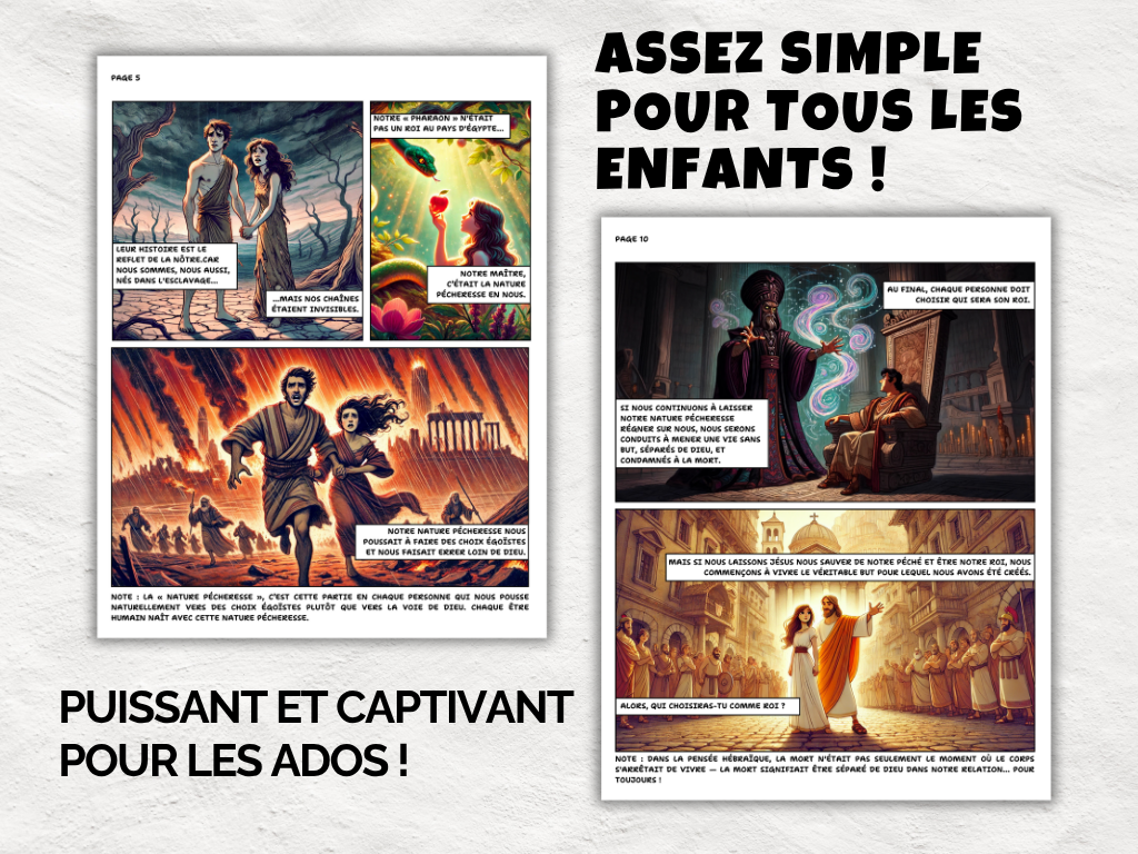 Bande dessinée chrétienne imprimable — tract de l’Évangile pour enfants et ados | Plan du salut | Format lettre + livret | Heart and Hyssop
