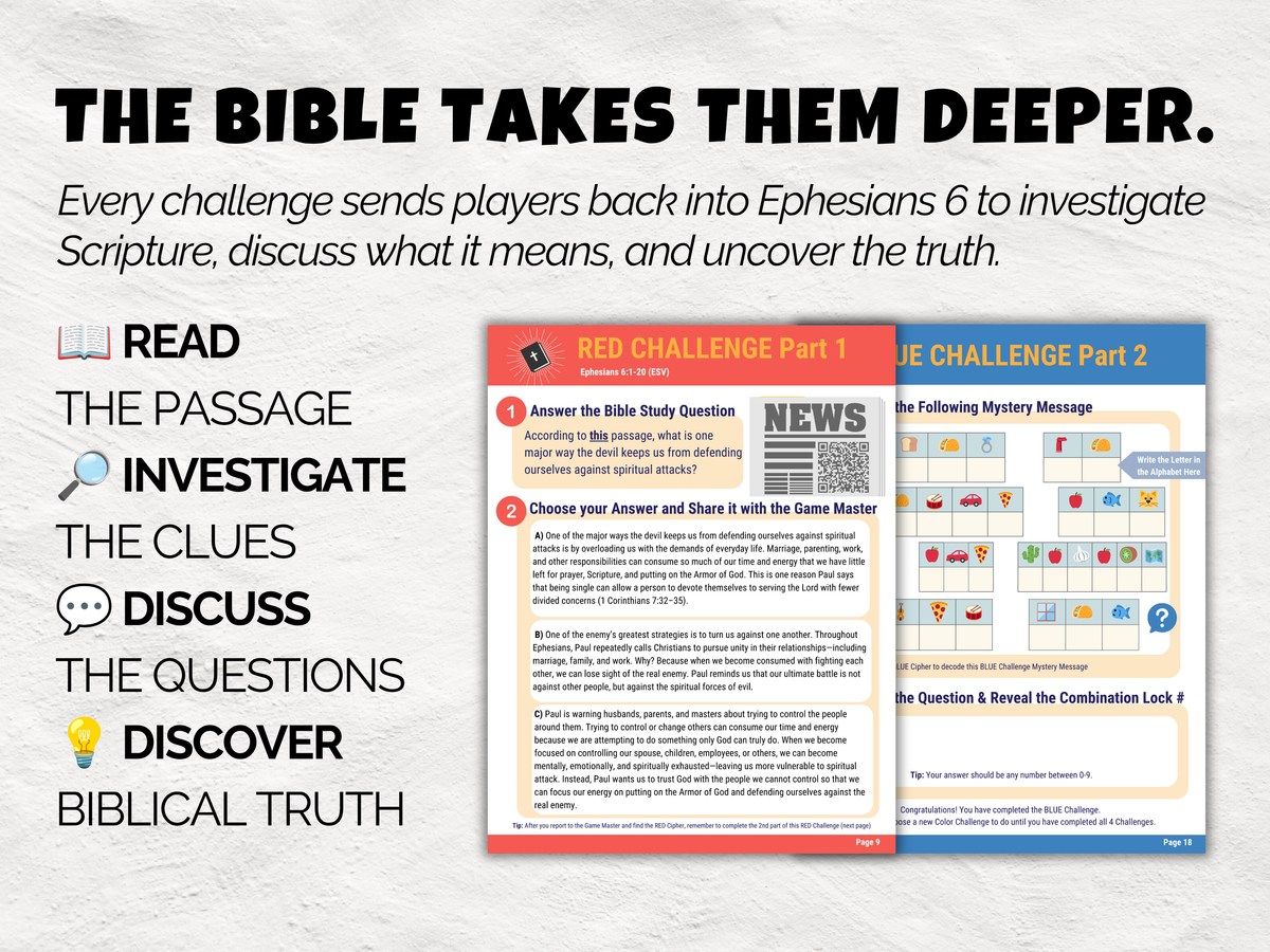 Armor of God Bible Study Escape Room – Printable Ephesians 6 Game