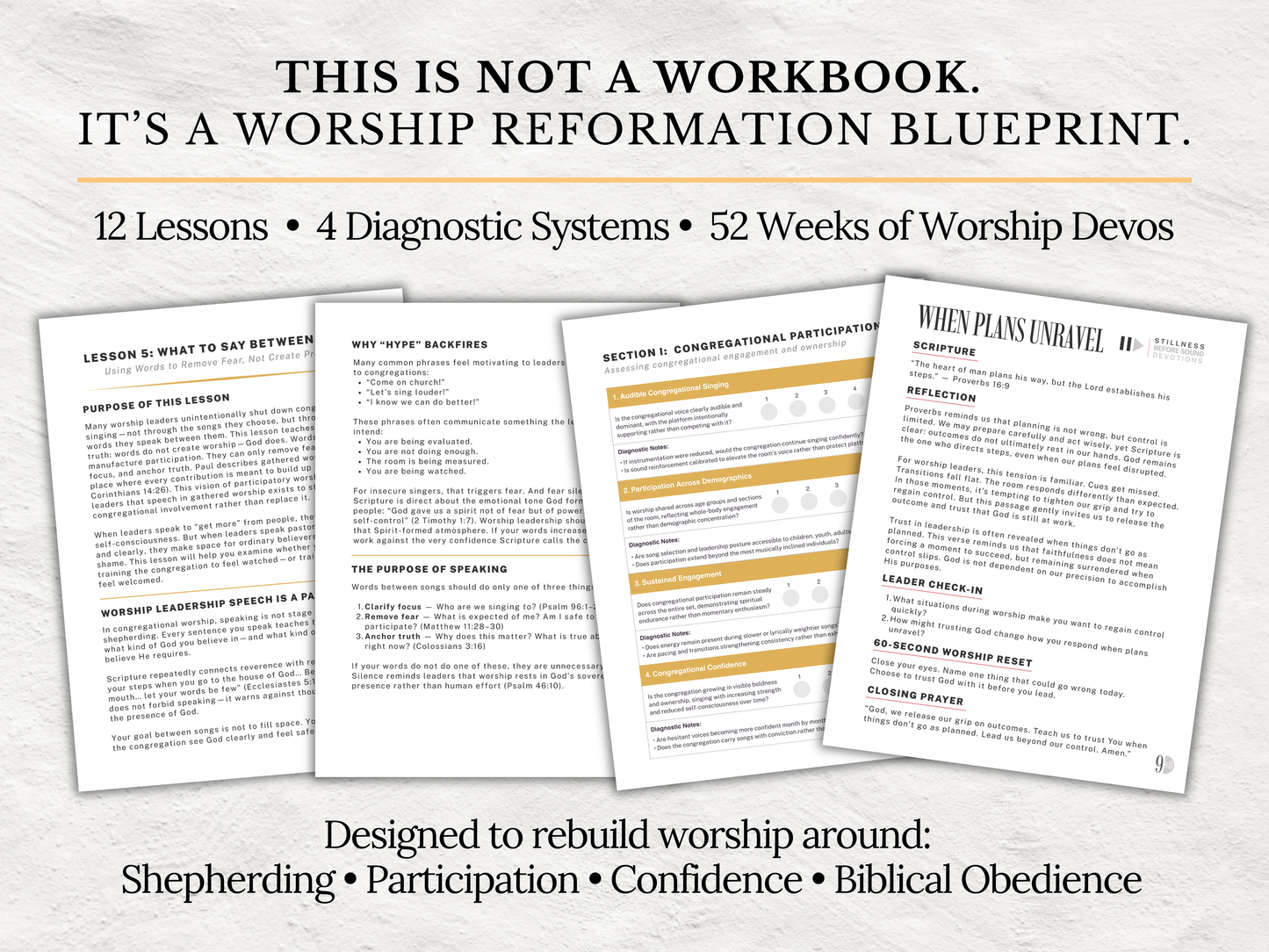 Worship Leader Training Handbook (64 Pages) + 52 Week Devotional | Worship Pastor Resource | Church Worship Ministry Worship Training Guide