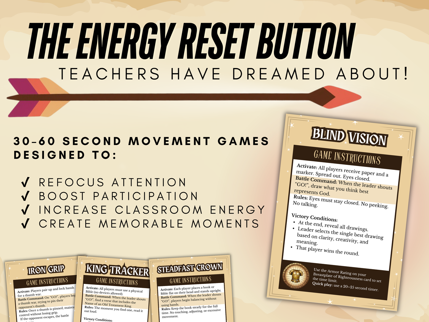 Armor Academy Christian Classroom Game Bundle | Armor of God Reward System | 324 Trading Cards + 324 Mini Games | VBS & Sunday School Game