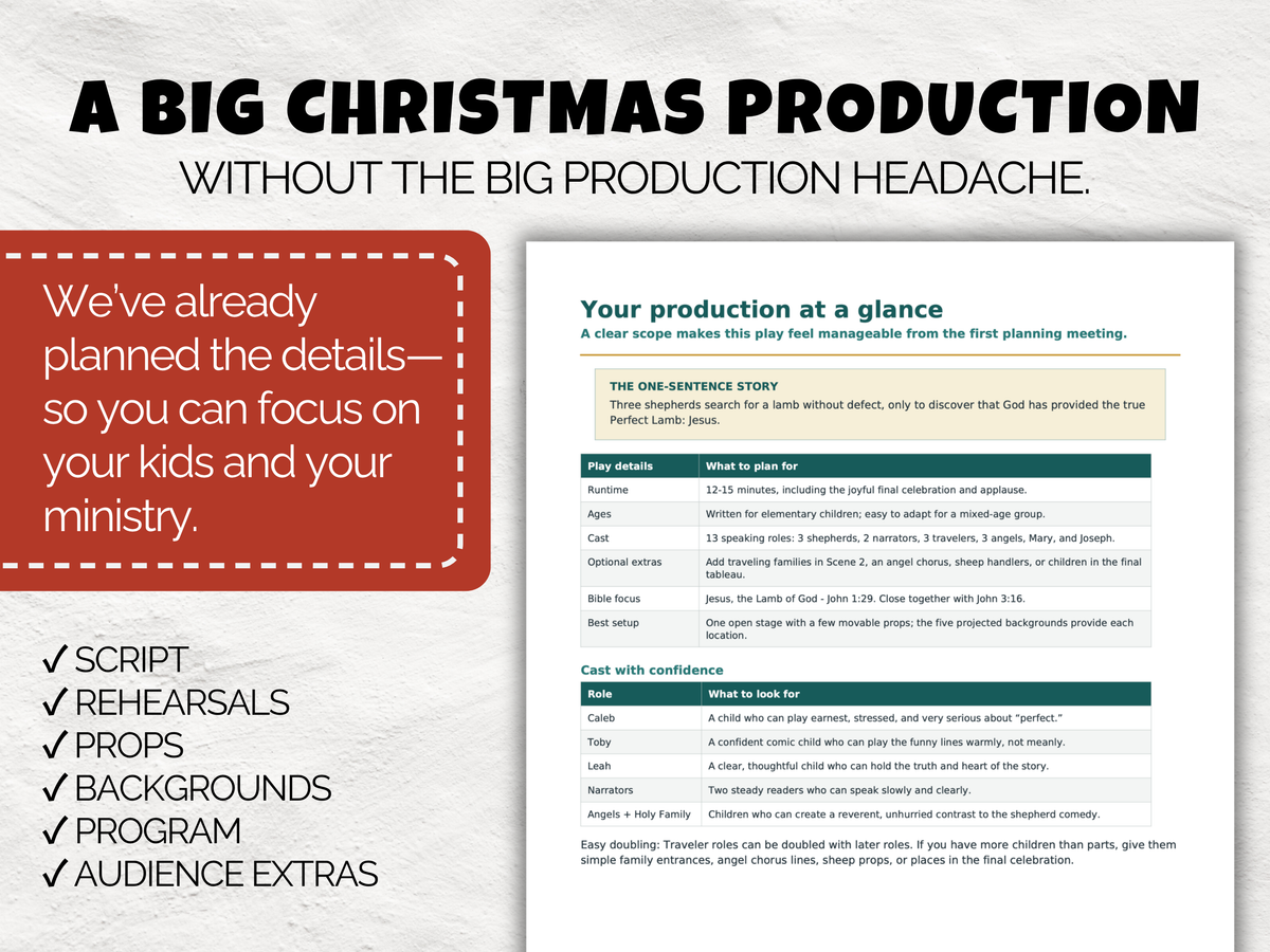 Looking for the Perfect Lamb | Complete Christian Christmas Play Kit