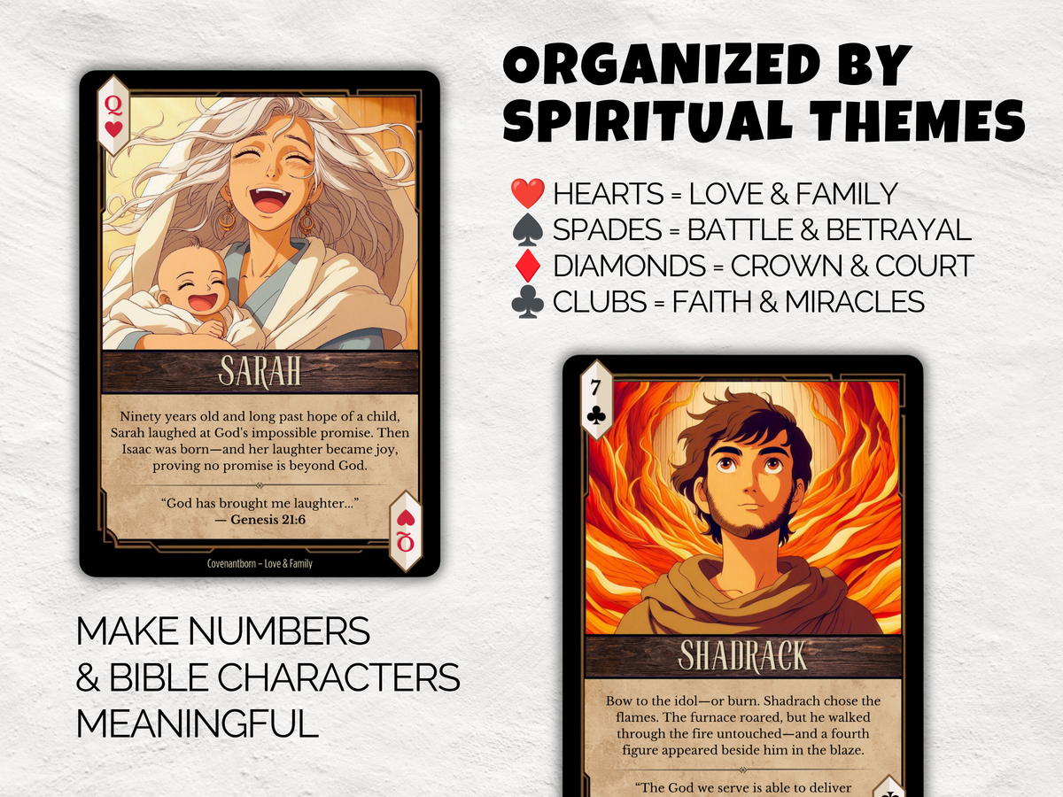 Bible Character Playing Cards | 52 Old Testament Characters | Printable Christian Card Game