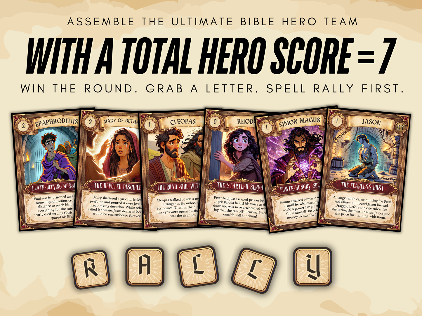 Rally 7 New Testament Bible Card Game | Printable Christian Game for Kids & Teens | Sunday School, Youth Group, Homeschool, Bible Study