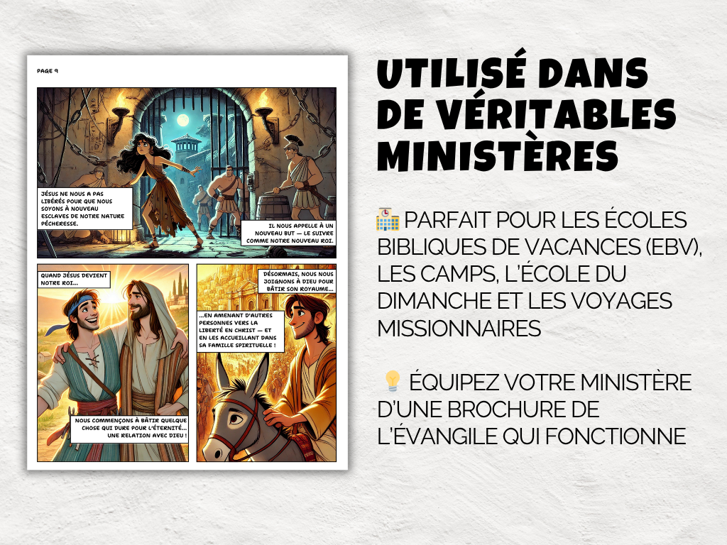 Bande dessinée chrétienne imprimable — tract de l’Évangile pour enfants et ados | Plan du salut | Format lettre + livret | Heart and Hyssop