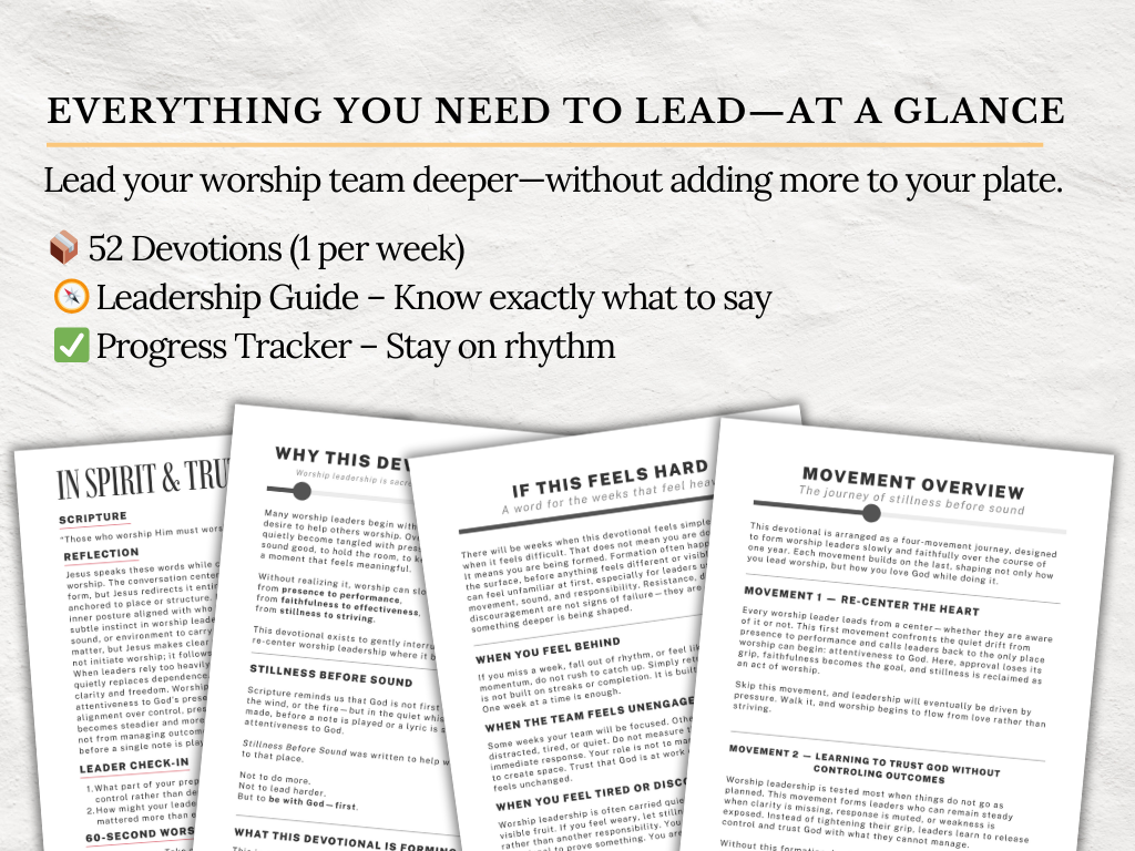 52-Week Worship Devotionals for Worship Leaders | No-Prep Team Devos | Spiritual Formation | Worship Ministry Digital Download