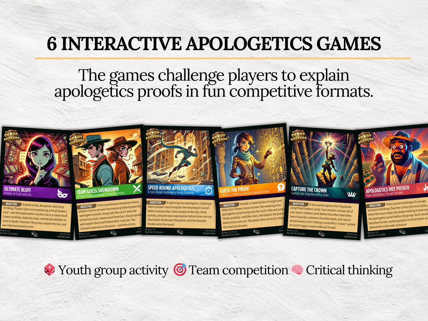 Christian Apologetics Curriculum for Teens | 108 Bible Evidence Trading Cards Game | Youth Group Lessons | Homeschool | Christian Printable